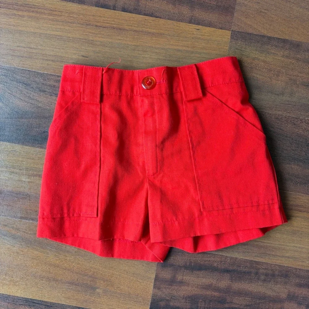 Unisex Vintage 1980s Jr Fireman Red Shirt and Shorts Costume Set Kids 6
